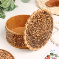 Шкатулка "Олень", 100 х 40 мм, береста Шкатулка "Олень", 100 х 40 мм, береста