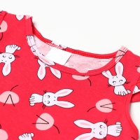 Платье для девочки "Зайки", цвет красный, рост 98-104