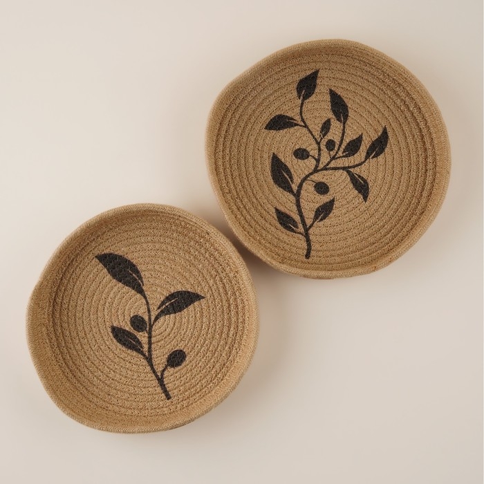 Корзины для хранения ручной работы SL Home, 2 шт: 25×25×3 см, 30×30×4 см Корзины для хранения ручной работы SL Home, 2 шт: 25×25×3 см, 30×30×4 см