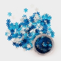 Глиттер пищевой фигурный снежинки микс