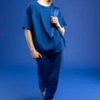 Футболка унисекс T2, синяя, размер M/L