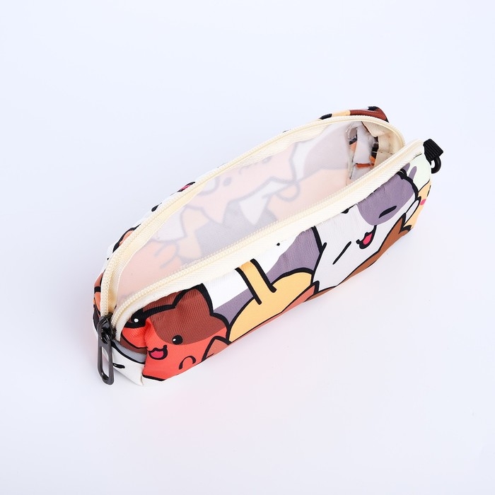 Рюкзак школьный из текстиля на молнии, 3 кармана, пенал, цвет коричневый/оранжевый