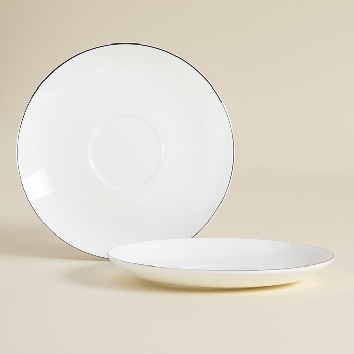 Чайные пары SL Home &laquo;Каскарон&raquo;, 240 мл, набор 2 шт, костяной фарфор, белые