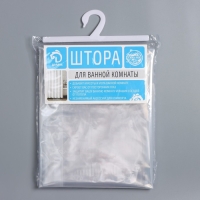 Штора для ванной Доляна &laquo;Лёд&raquo;, 180&times;180 см, PEVA, прозрачная