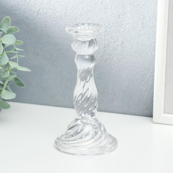 Подсвечник стекло на 1 свечу "Классика" прозрачный 16х8,5х8,5 см
