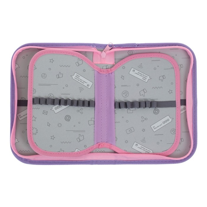 Пенал 3 секции, вкладка внутри, 140 х 210 х 40 мм, тканевый, Calligrata TOP Block Пенал 3 секции, вкладка внутри, 140 х 210 х 40 мм, тканевый, Calligrata TOP Block "Бабочки"