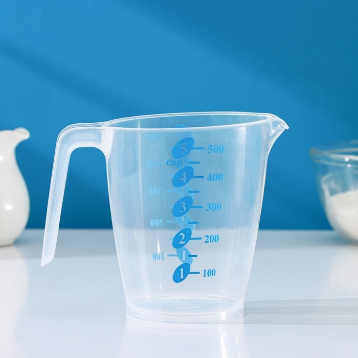 Стакан мерный Доляна &laquo;Колор&raquo;, 500 мл, 13&times;9&times;11,5 см, цвет МИКС