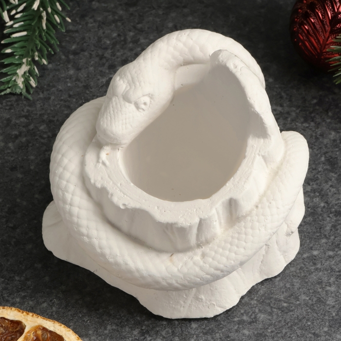 Кашпо "Змея на пеньке" 10х10см