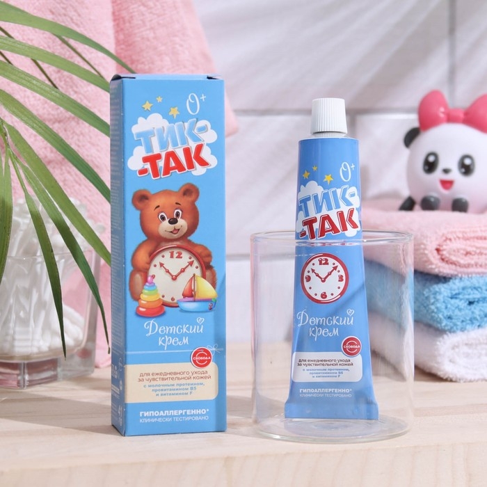Крем детский Крем детский "ТИК-ТАК" с молочным протеином, провитамином В5 и витамином F 41 мл.