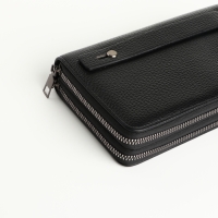 Портмоне-клатч мужское на молнии, цвет чёрный Портмоне-клатч мужское на молнии, цвет чёрный