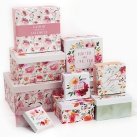 Набор коробок 10 в 1, упаковка подарочная, «Цветы», 10.2 х 10.2 х 6‒28.2 х 28.2 х 15 см Набор коробок 10 в 1, упаковка подарочная, «Цветы», 10.2 х 10.2 х 6‒28.2 х 28.2 х 15 см