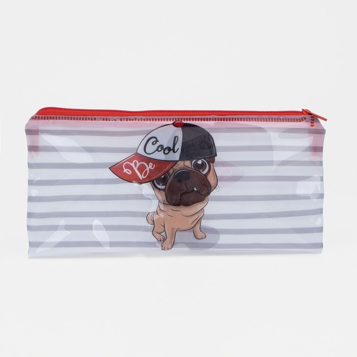 Косметичка на молнии, цвет белый/красный Косметичка на молнии, цвет белый/красный