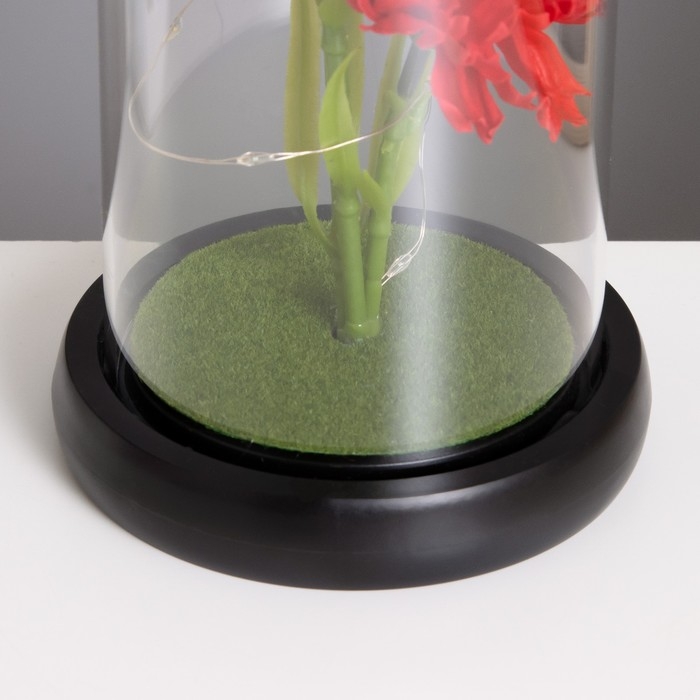 Ночник колба &laquo;Гвоздики&raquo; LED красный 3хААА 10,5х10,5х22см