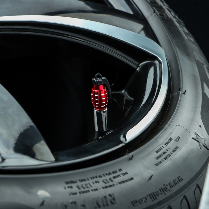 Колпачок на вентиль TORSO, граната, красный, набор 4 шт