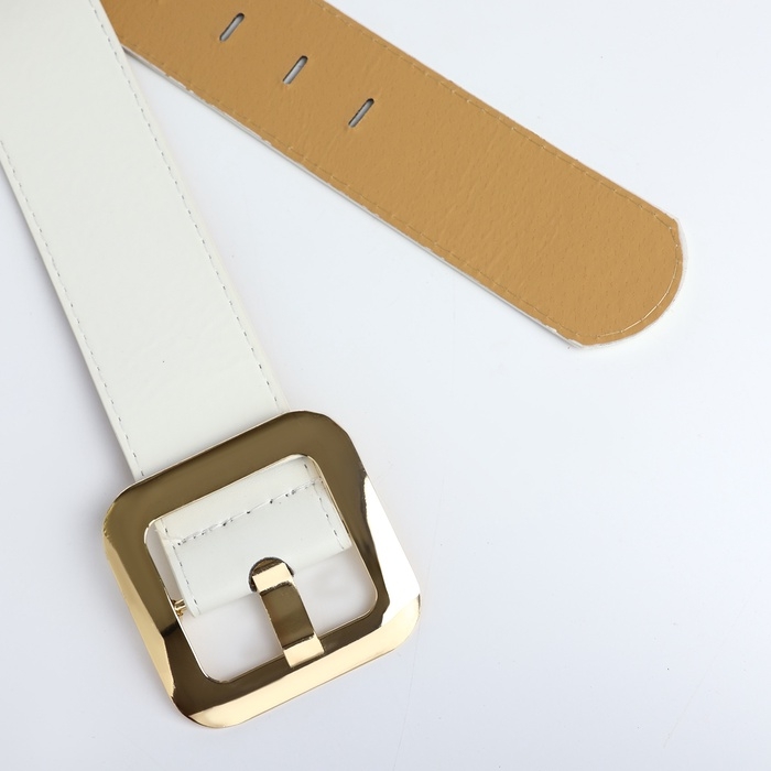 Ремень женский, ширина 4,8 см, пряжка металл, цвет белый Ремень женский, ширина 4,8 см, пряжка металл, цвет белый