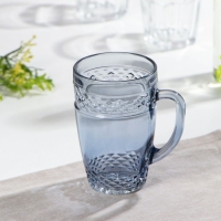 Кружка стеклянная, 400 мл, цвет и текстура МИКС