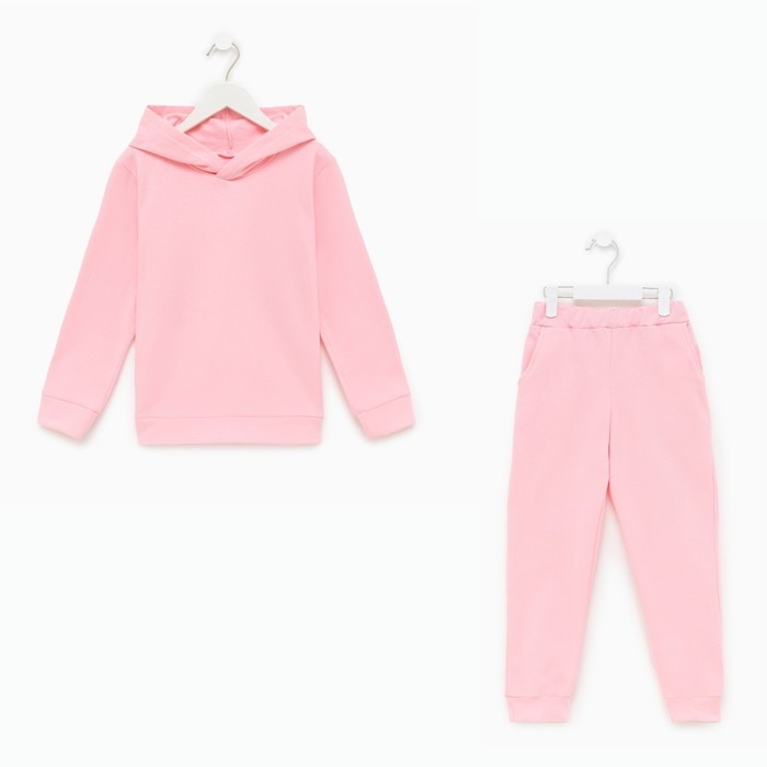 Костюм для девочки (толстовка, брюки) НАЧЁС, цвет светло-розовый, рост 86 см
