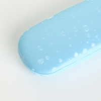 Футляр для очков на хлопушке, длина 16 см, цвет голубой Футляр для очков на хлопушке, длина 16 см, цвет голубой