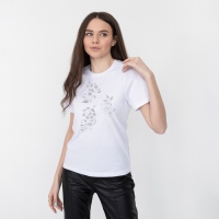 Термоаппликация из страз «Узор», 10 шт на листе, цвет белый Термоаппликация из страз «Узор», 10 шт на листе, цвет белый