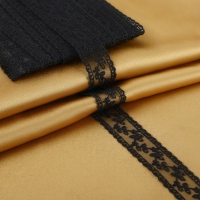 Кружево на сетке, 30 мм &times; 9 &plusmn; 0,5 м, цвет чёрный