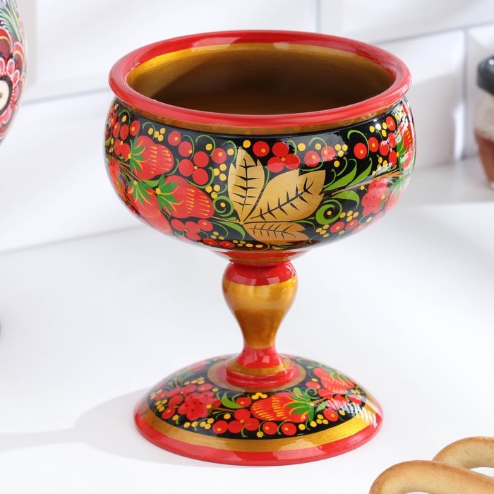 Фруктовница на ножке &laquo;Хохлома&raquo;