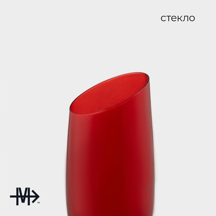 Бокал для шампанского стеклянный Magistro &laquo;Иллюзия&raquo;, 160 мл, 5,5&times;27,5 см, цвет красный