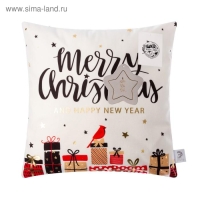 Наволочка декоративная Этель &laquo;Happy new year&raquo; 40х40 см, 100% п/э, велюр