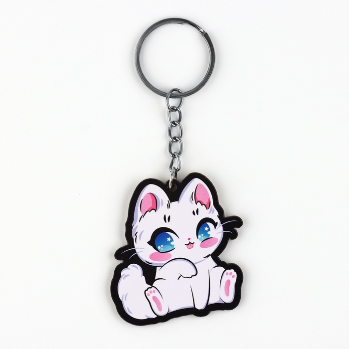 Брелок для ключей с наклейками в наборе &laquo;Кот&raquo;, 4.7 х 10 см