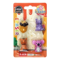 Набор фигурных ластиков "Зверушки", 4 штуки, МИКС Набор фигурных ластиков "Зверушки", 4 штуки, МИКС