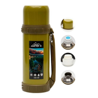 Термос, 1.2 л, Движение, "Мастер К. Урал", с кружкой, сохраняет тепло 18 ч, 9.8 х 29 см, зелёный 524