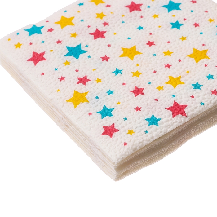 Салфетки бумажные однослойные Салфетки бумажные однослойные "Звезды", 24х24 см, набор 20 шт.