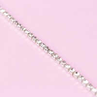 Цепь со стразами, металл, стекло, 2,5 мм, 9 ± 1 м, цвет серебряный Цепь со стразами, металл, стекло, 2,5 мм, 9 ± 1 м, цвет серебряный