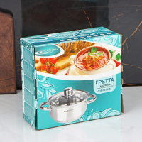 Кастрюля «Гретта», 2.2 л, d=18 см, капсульное дно, индукция Кастрюля «Гретта», 2.2 л, d=18 см, капсульное дно, индукция