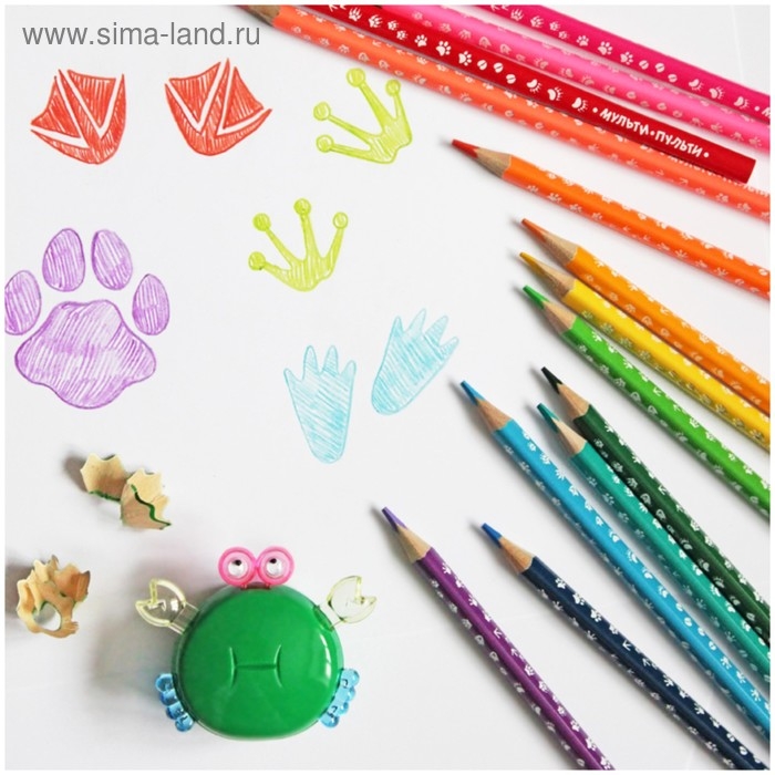 Карандаши 18 цветов "Енот-следопыт"