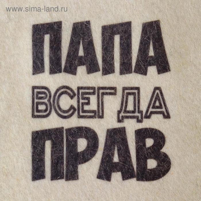 Шапка для бани Шапка для бани "Папа всегда прав" с принтом, белая