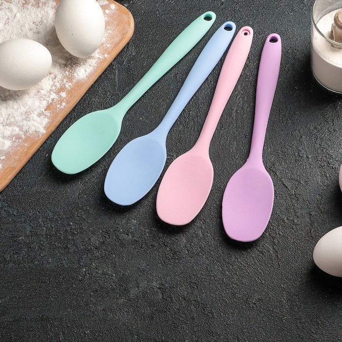 Ложка гарнирная Доляна &laquo;Винфор&raquo;, силикон, 20,7 см, цвет МИКС