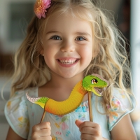 Деревянный конструктор &laquo;Змейка с гармошкой&raquo;, 12 деталей, роспись