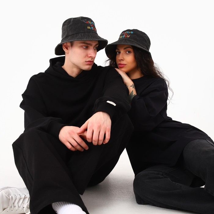 Панама Believe, цвет чёрный, р-р 56 Панама Believe, цвет чёрный, р-р 56