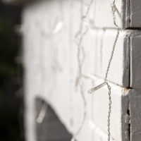 Гирлянда &laquo;Бахрома&raquo; 1.8 &times; 0.5 м, IP20, прозрачная нить, 48 LED, свечение тёплое белое, 8 режимов, 220 В