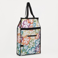 Сумка хозяйственная складная на 2х колесах, на липучке, цвет малиновый