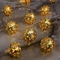 Гирлянда &laquo;Нить&raquo; 4 м с насадками &laquo;Шарик с орнаментом&raquo;, IP20, прозрачная нить, 20 LED, свечение тёплое белое, 8 режимов, 220 В