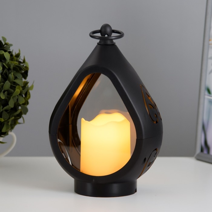 Ночник Ночник "Фонарь средний" LED от батареек 3хААА черный 15х8,5х22 см