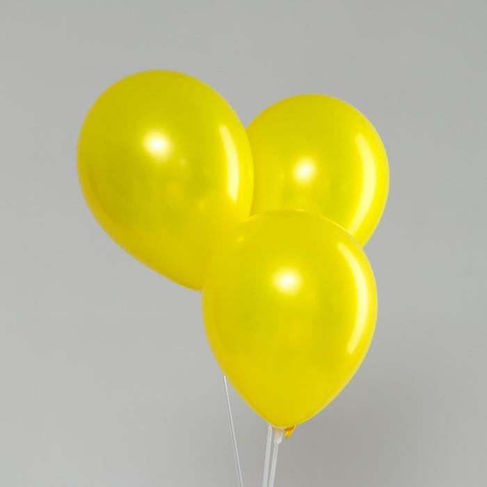 Шар латексный 12", перламутровый, набор 50 шт., цвет желтый