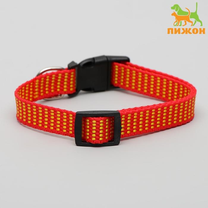 Ошейник рифленый, 40 х 1,5 см, красно-жёлтый Ошейник рифленый, 40 х 1,5 см, красно-жёлтый