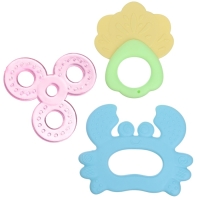 Набор прорезывателей силиконовых &laquo;Для малыша&raquo;, с погремушкой, 3 шт., Крошка Я