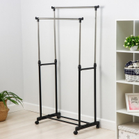 Стойка - вешалка напольная для одежды Доляна, телескопическая, 2 перекладины 80&times;43&times;90(160) см