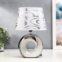 Лампа настольная 36653/1 E14 40Вт белый-серебро H28 см Лампа настольная 36653/1 E14 40Вт белый-серебро H28 см