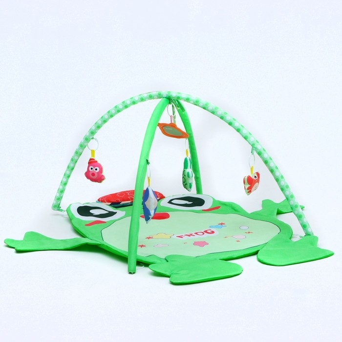 Развивающий коврик с дугами &laquo;Лягушонок&raquo;, 4 игрушки, зеркало, размер 78х69 см, Крошка Я
