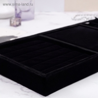 Подставка для колец 7 полос, флок, 35&times;24&times;3 см, цвет чёрный