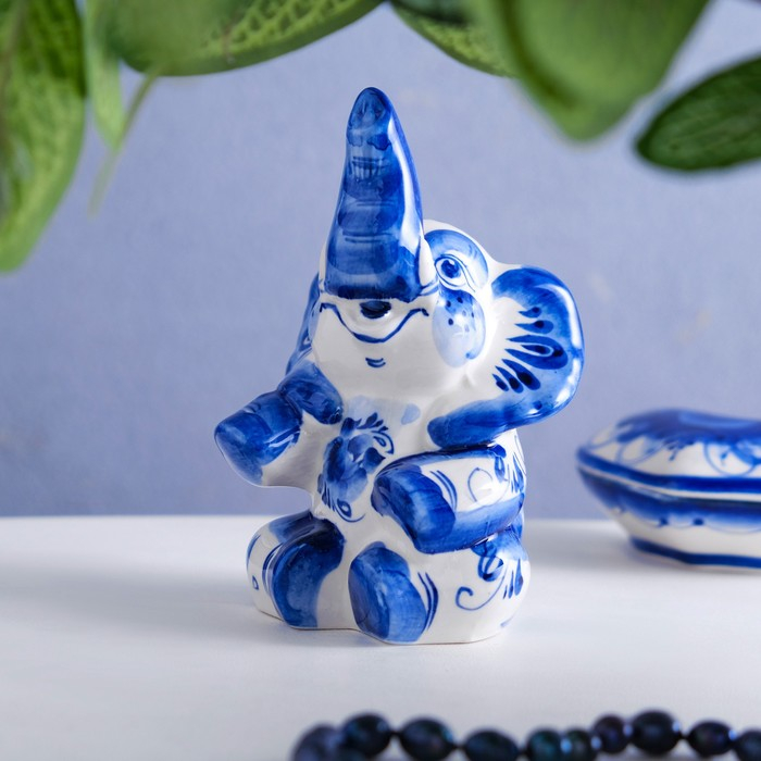 Сувенир &laquo;Слон циркач&raquo;, 13 см, гжель